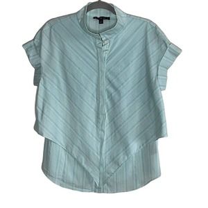LAFAYETTE 148 NEW YORK SHORT SLEEVE STRIPE SHIRT SIZE 8
